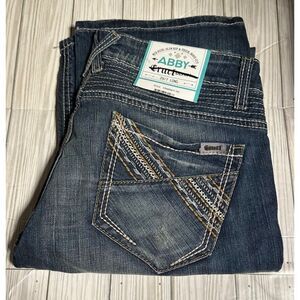 Cruel Denim Women's Mid Rise Distressed Abby Bootcut Denim Jeans Size 29/7L‎ New